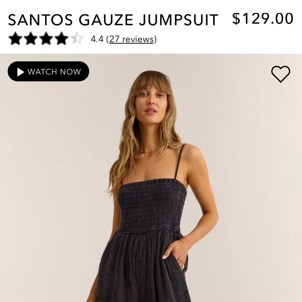 Z Supply Black Santos Gauze Jumpsuit
